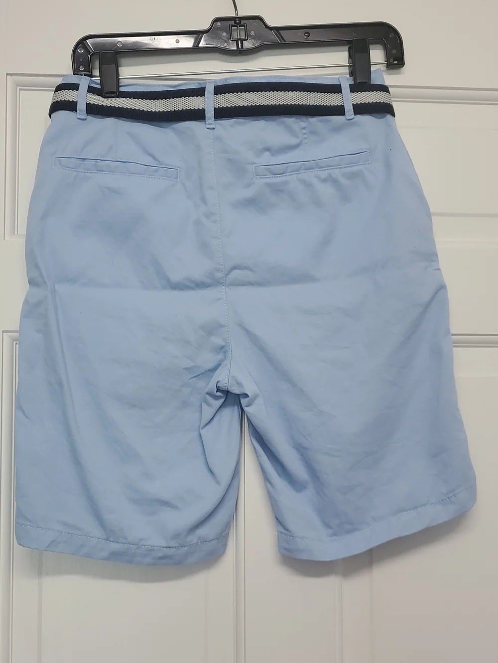 CHILDRENS PLACE BOYS Light Blue Flat Front Shorts with Striped Belt
